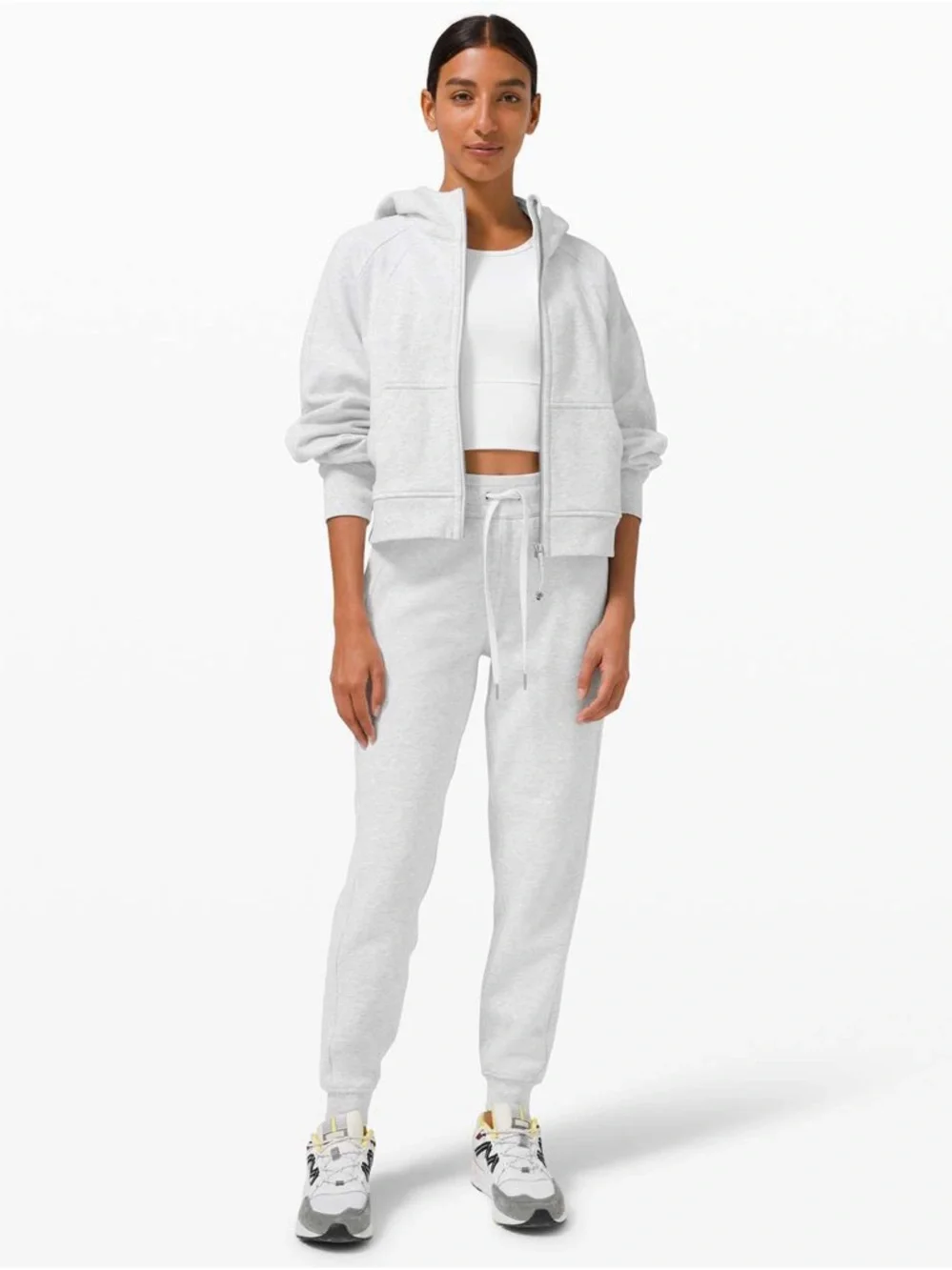 Lululemon Scuba Oversized Full Zip Heathered Core Ultra Light Grey Size M/L - Picture 11 of 11